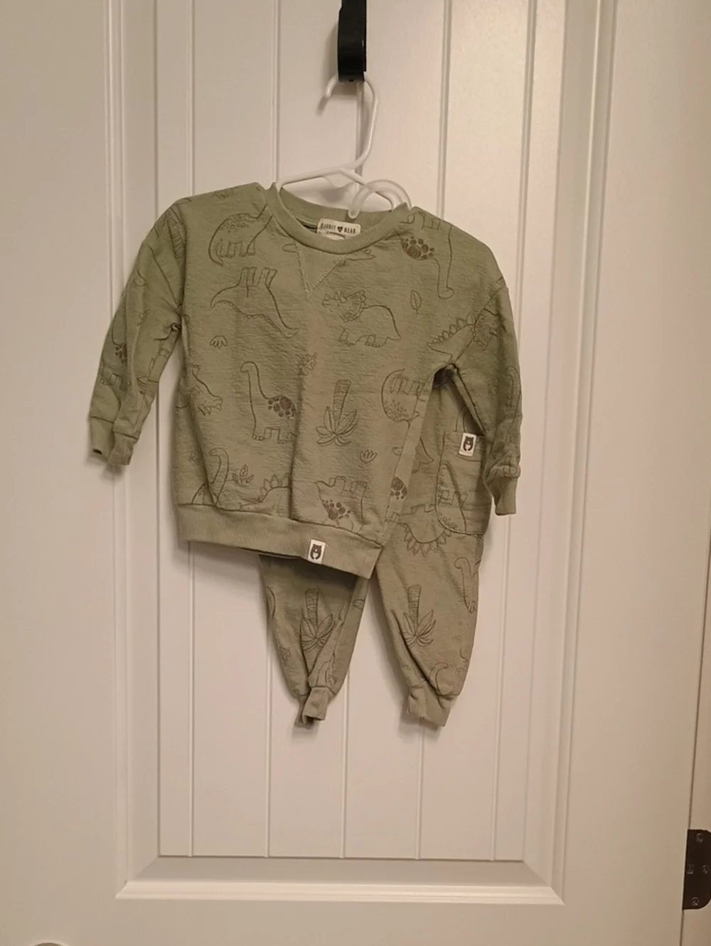 Rabbit + Bear Green Dino Print One-Piece Bodysuit